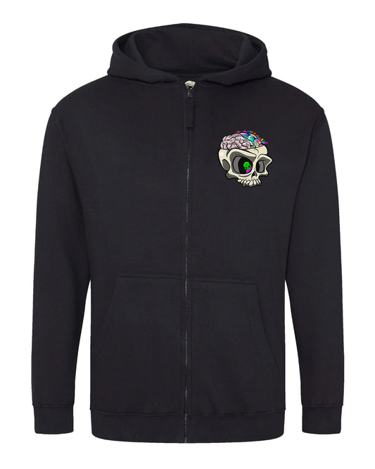 Kids ADHD Mental Health Awareness Full Zip Hoodie By Unsubtle Skulls