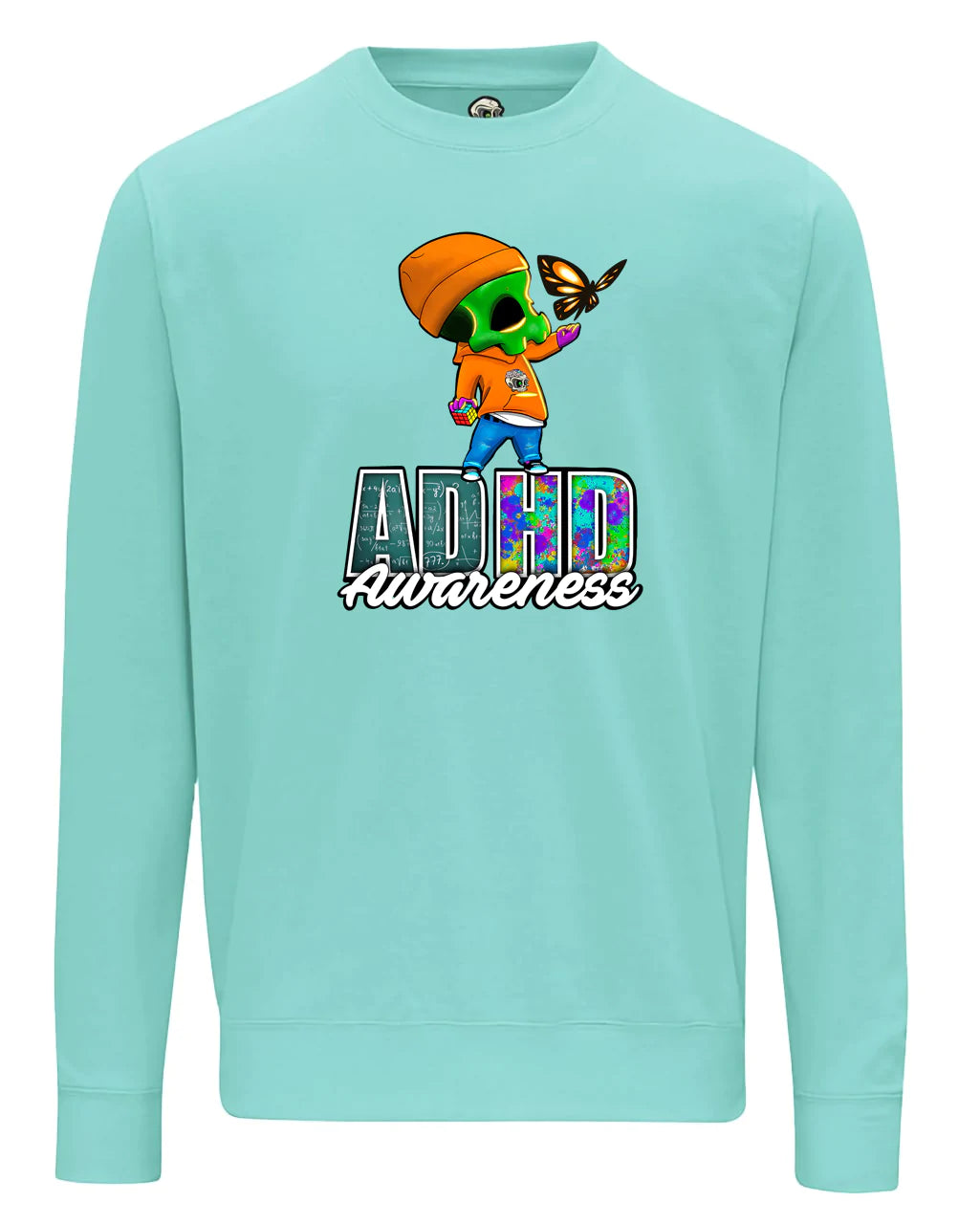 Peppermint ADHD Street Mental Health Awareness Sweater By Unsubtle Skulls