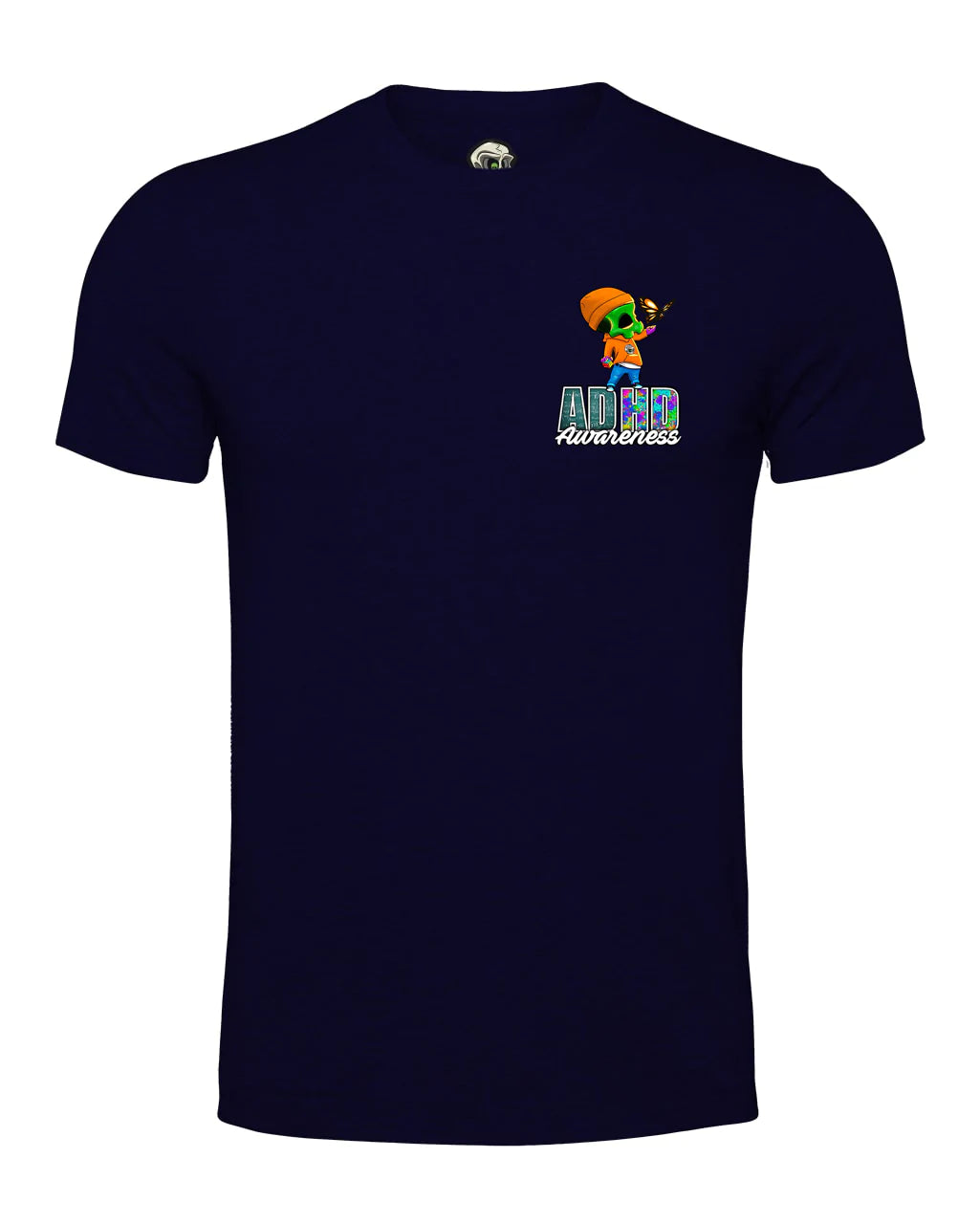 Navy ADHD Street Mental Health Awareness T-Shirt By Unsubtle Skulls