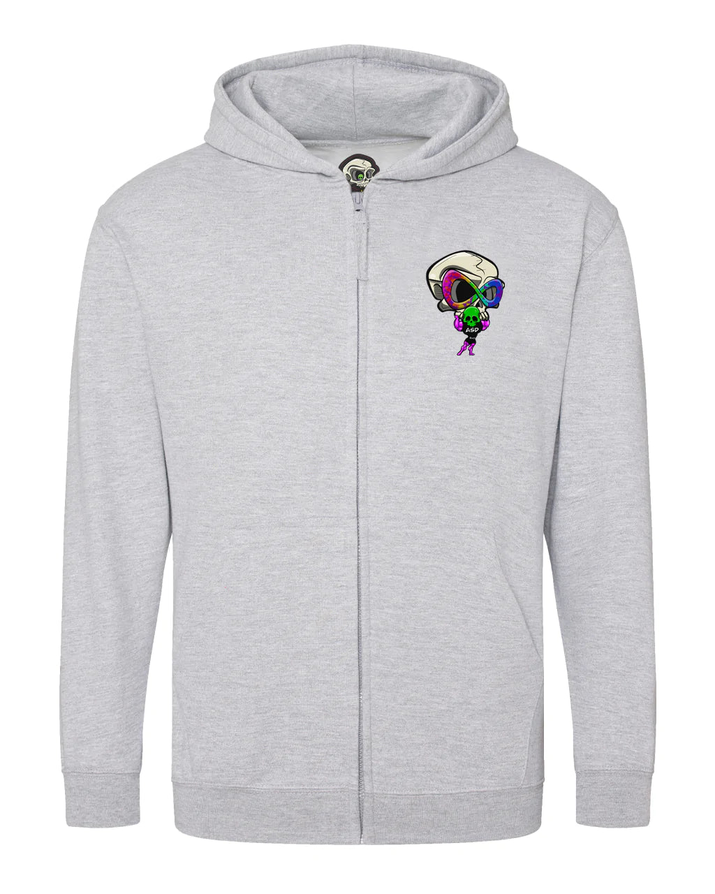 Kids ASD Mental Health Awareness Full Zip Hoodie By Unsubtle Skulls