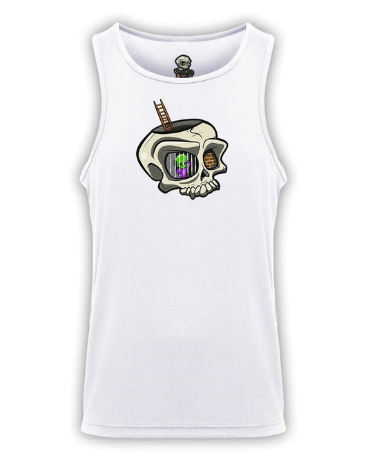 White Anxiety Mental Health Awareness Vest By Unsubtle Skulls