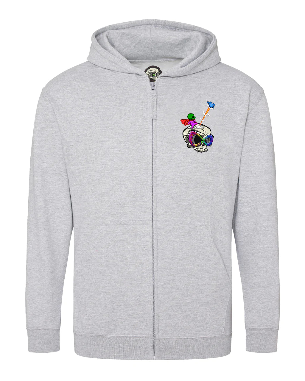 Kids Autism Mental Health Awareness Full Zip Hoodie By Unsubtle Skulls