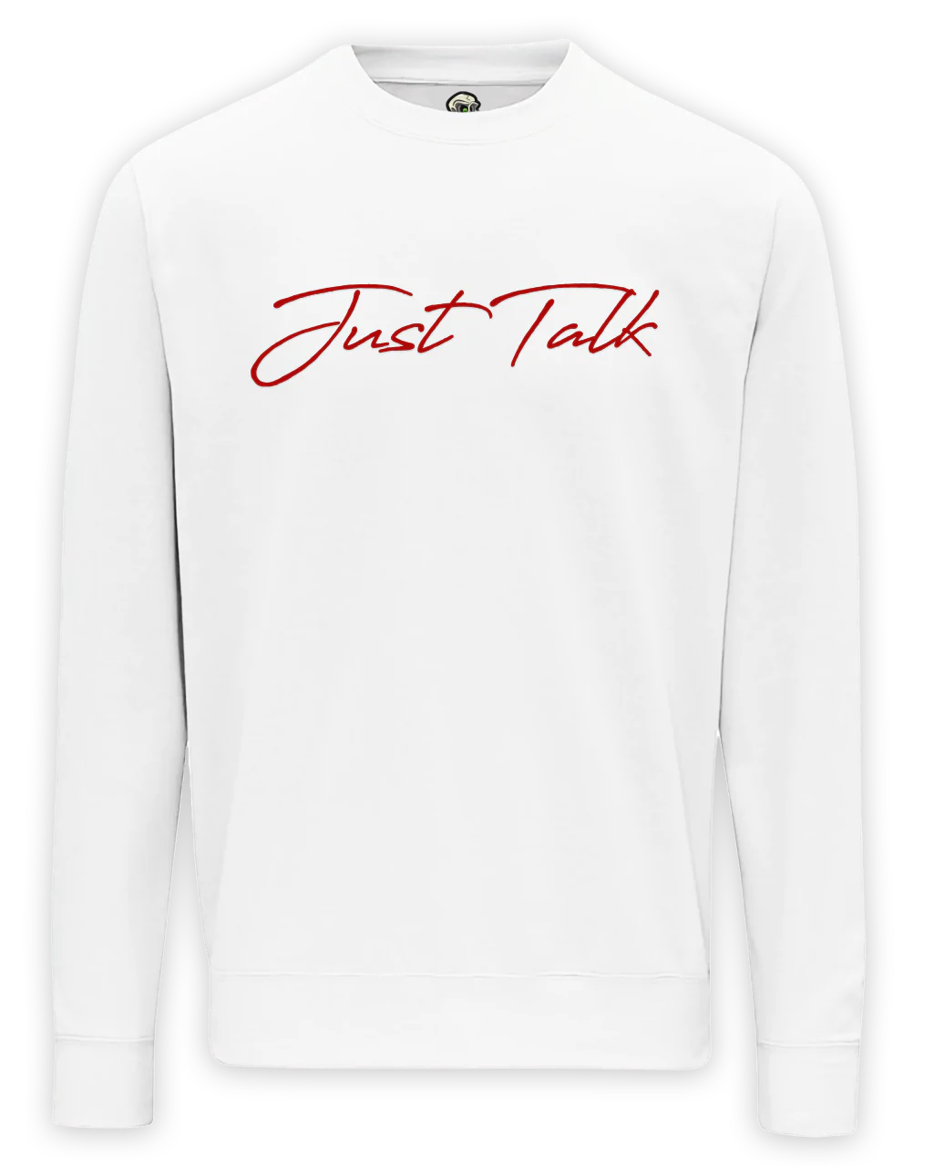 Just Talk Red Script Mental Health Awareness Sweater By Unsubtle Skulls