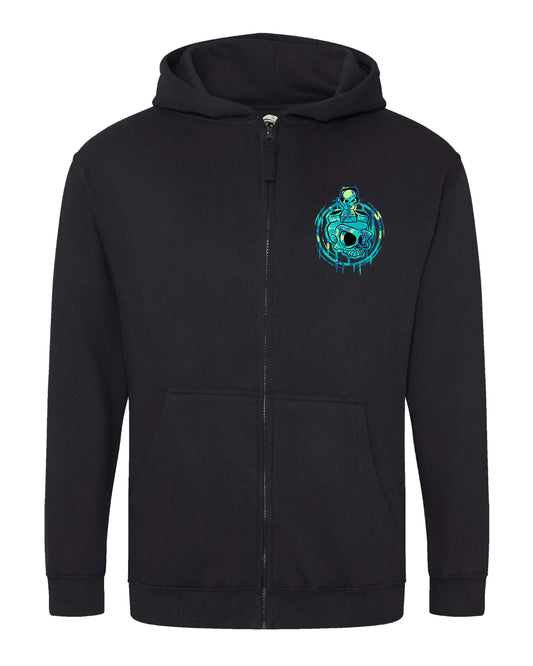 DJ Mental Health Awareness Full Zip Hoodie By Unsubtle Skulls