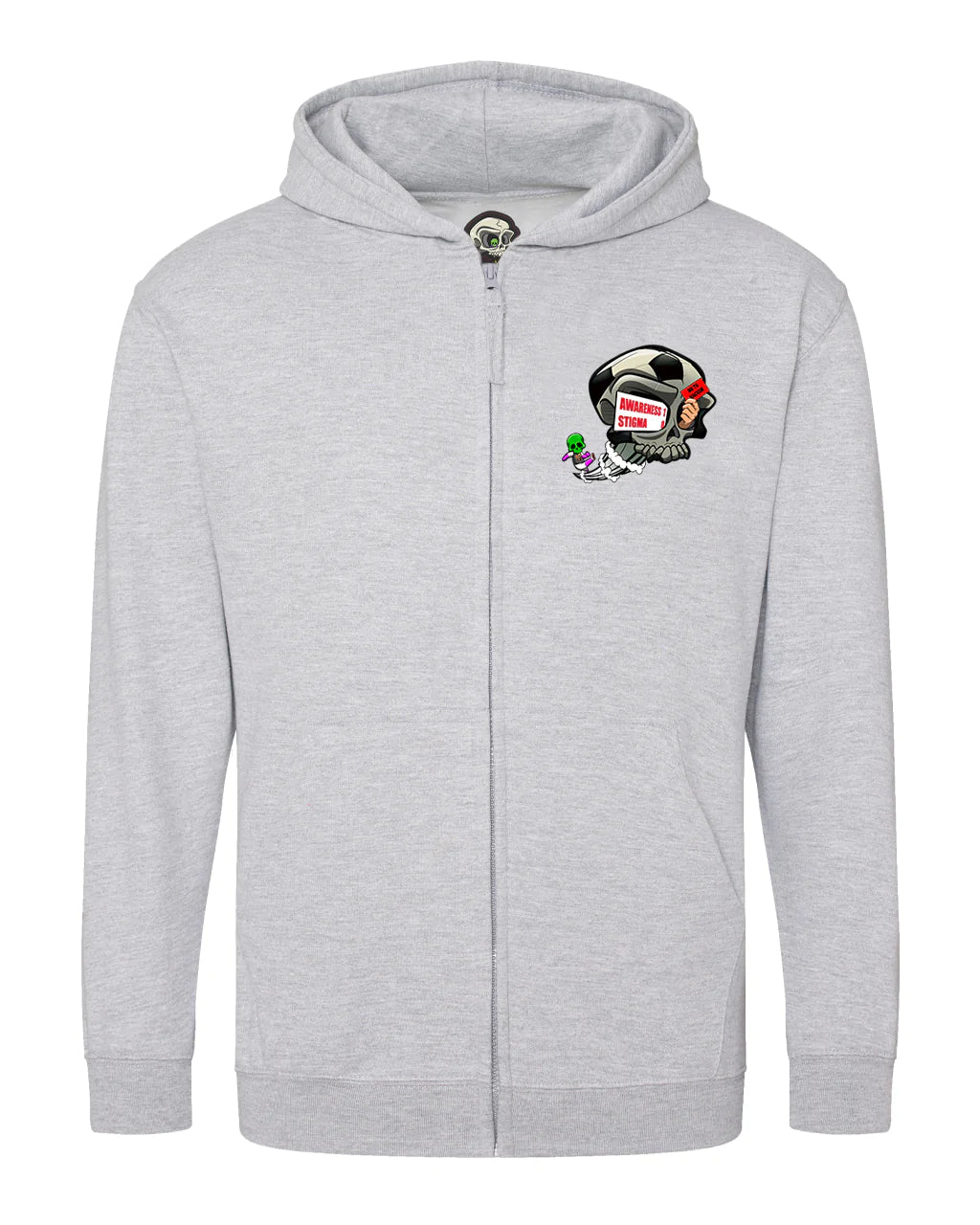 Kids Football Mental Health Awareness Full Zip Hood By Unsubtle Skulls