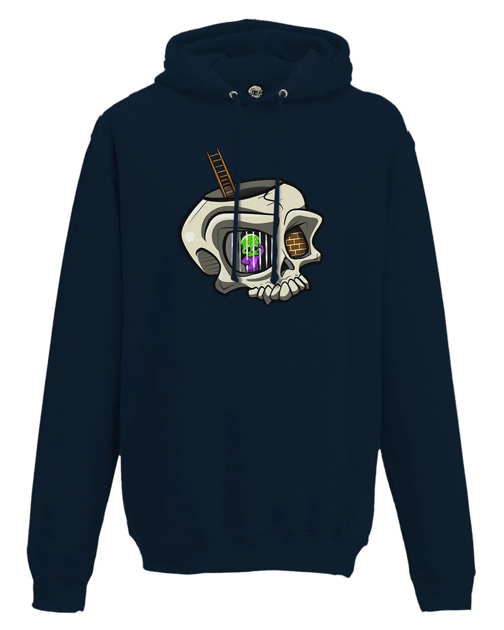 Navy Anxiety Mental Health Awareness Hoodie By Unsubtle Skulls