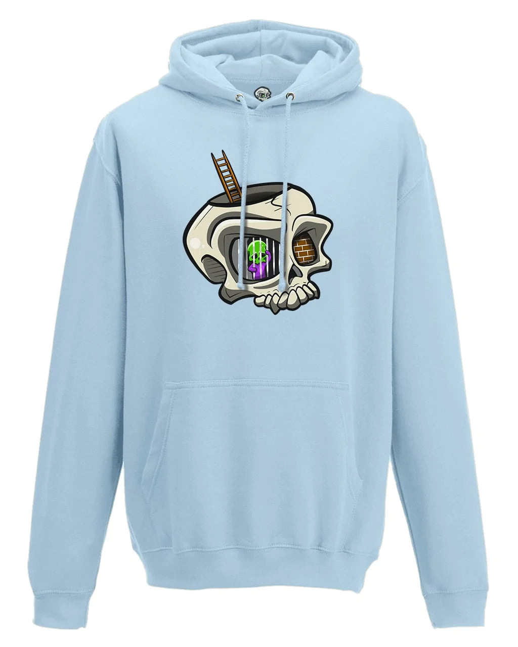 Sky Blue Anxiety Mental Health Awareness Hoodie By Unsubtle Skulls