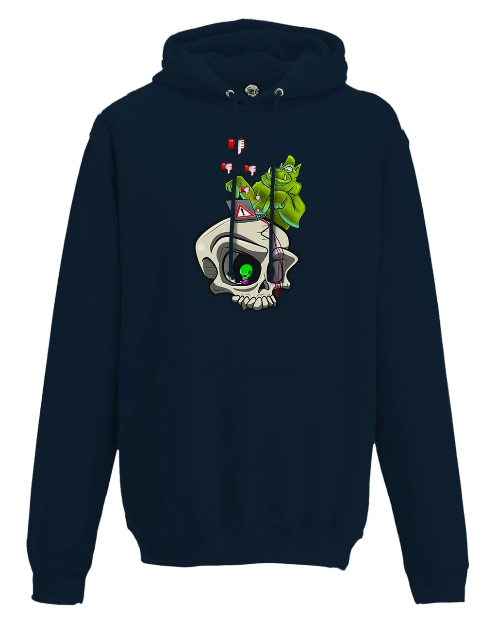 Navy Internet Troll Cyberbullying Awareness Hoodie By Unsubtle Skulls