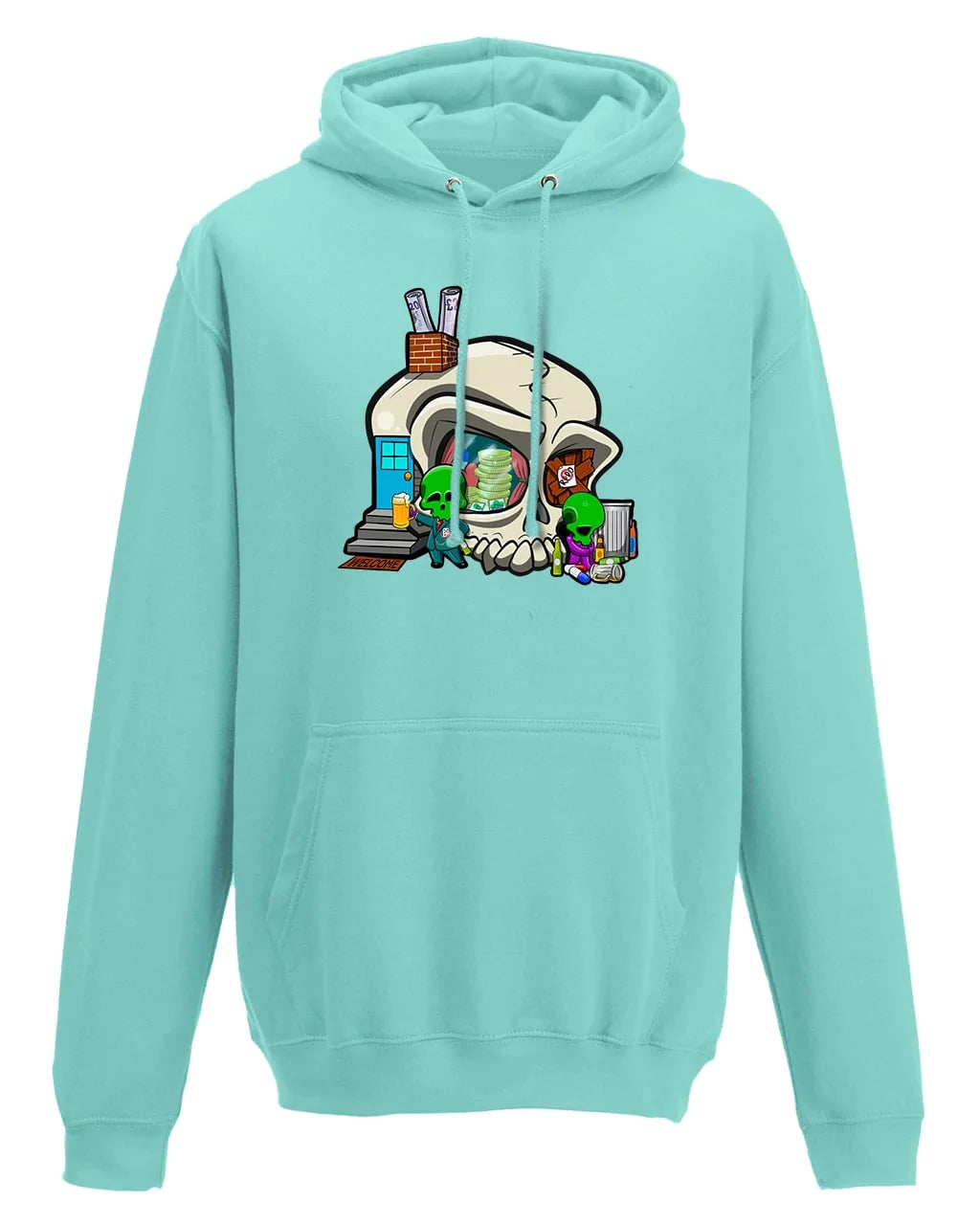 Addiction Mental Health Awareness Design on a Peppermint Hoodie By Unsubtle Skulls