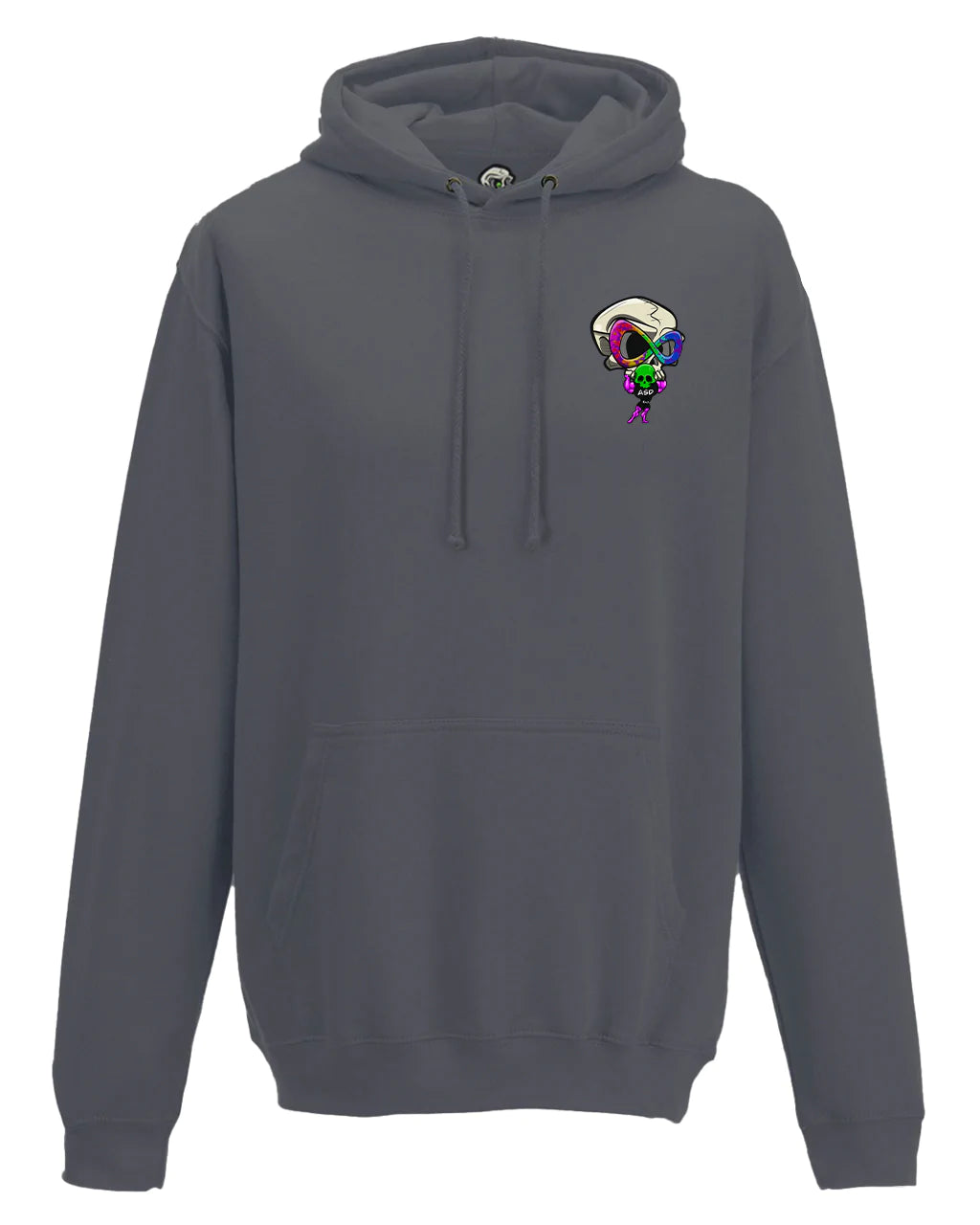 Solid Grey ASD Mental Health Awareness Hoodie By Unsubtle Skulls