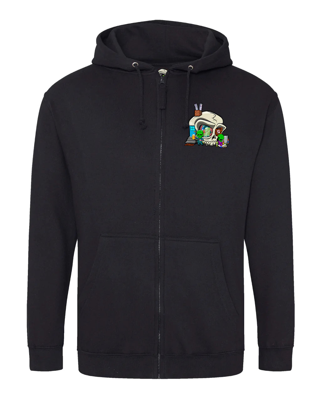 Black Addiction Recovery Awareness Full Zip Hoodie By Unsubtle Skulls
