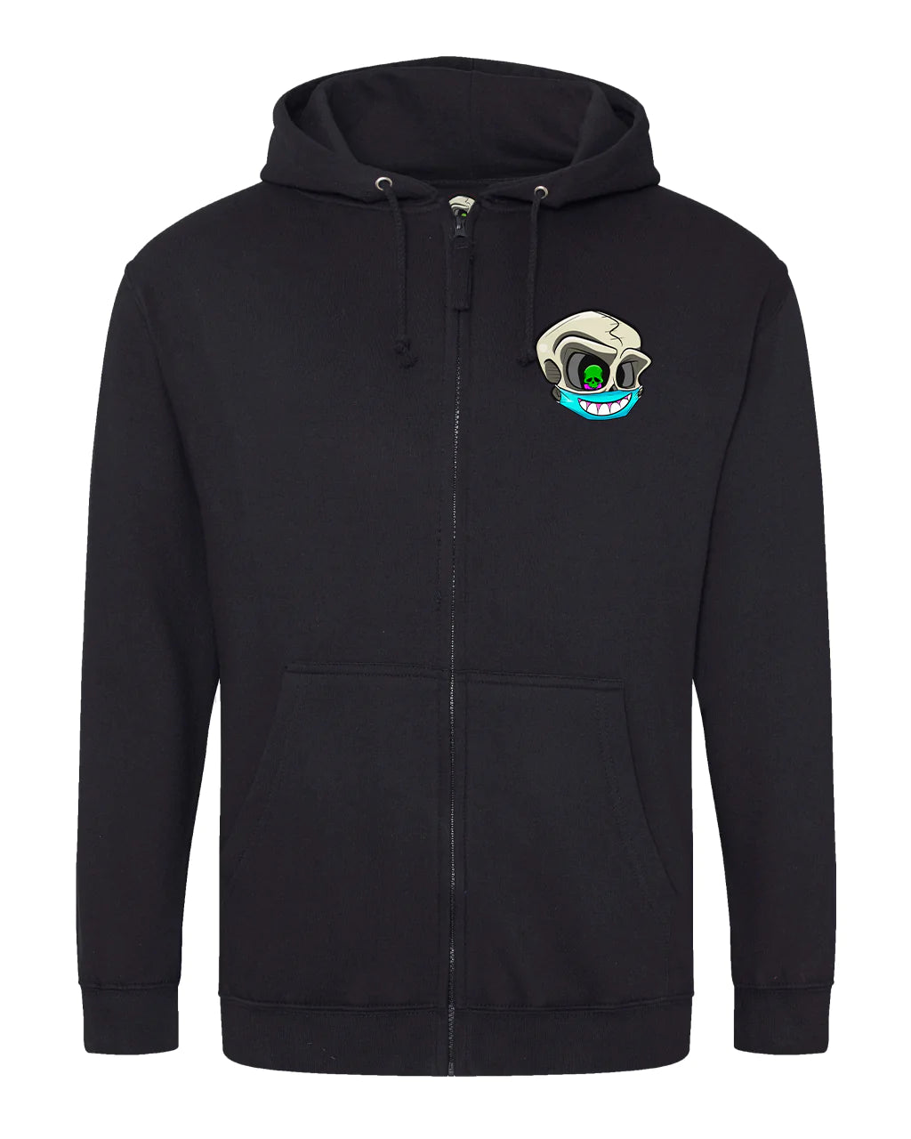 Never Trust A Smile Logo Full Zip Hoodie By Unsubtle Skulls