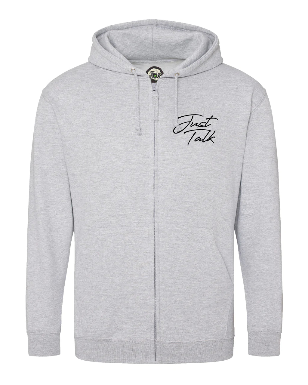 Just Talk Black Script Mental Health Awareness Full Zip Hoodie By Unsubtle Skulls