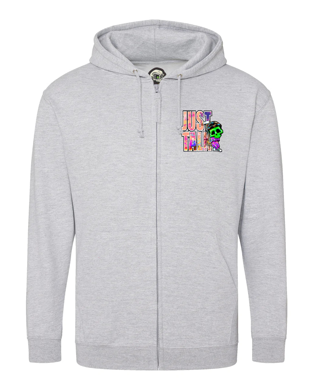 Just Talk Mental Health Awareness Full Zip Hoodie By Unsubtle Skulls