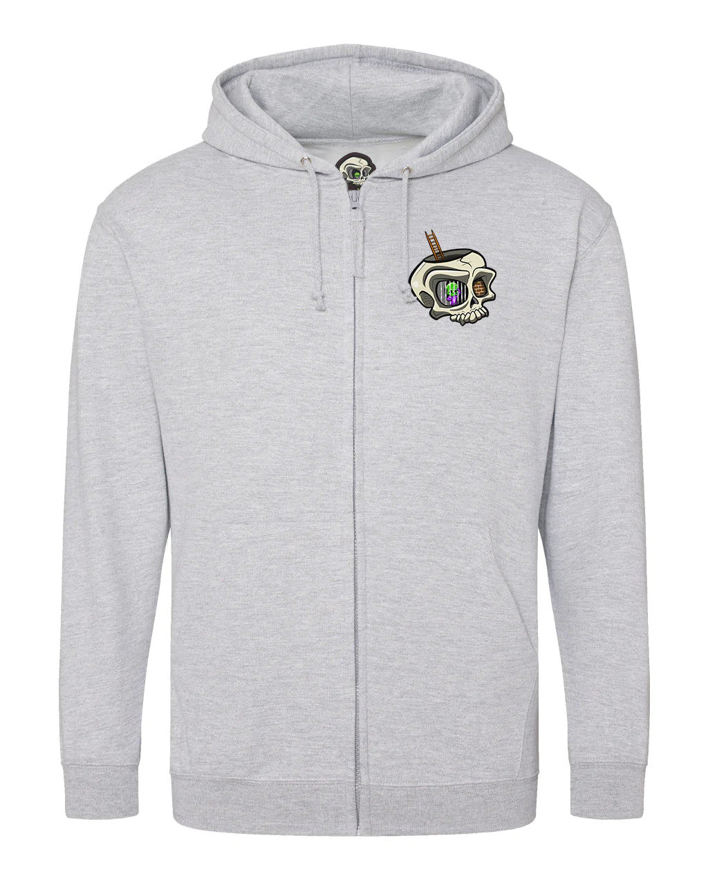 Heather Grey Anxiety Mental Health Awareness Full Zip Hoodie By Unsubtle Skulls