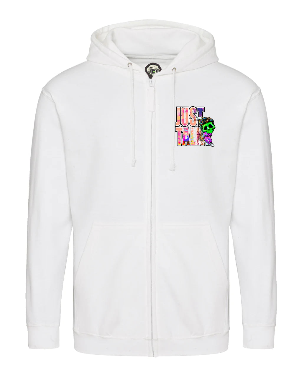 Just Talk Mental Health Awareness Full Zip Hoodie By Unsubtle Skulls