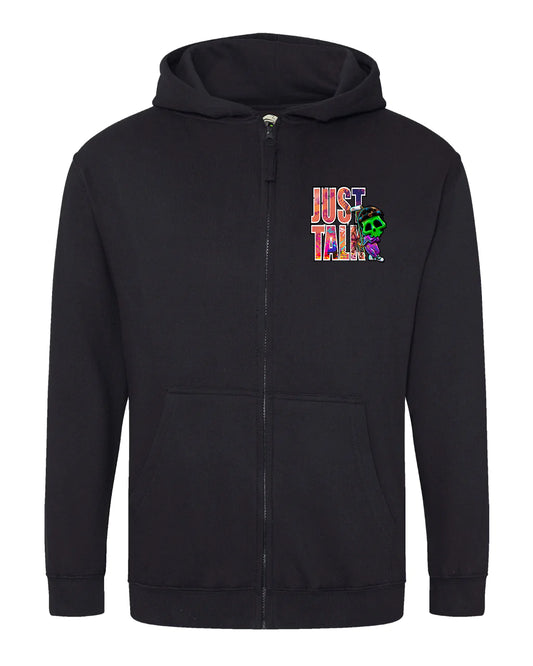 Kids Just Talk A-Wear Mental Health Awareness Full Zip Hood By Unsubtle Skulls