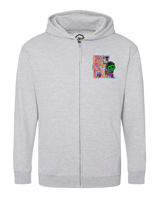 Kids Just Talk A-Wear Mental Health Awareness Full Zip Hood By Unsubtle Skulls