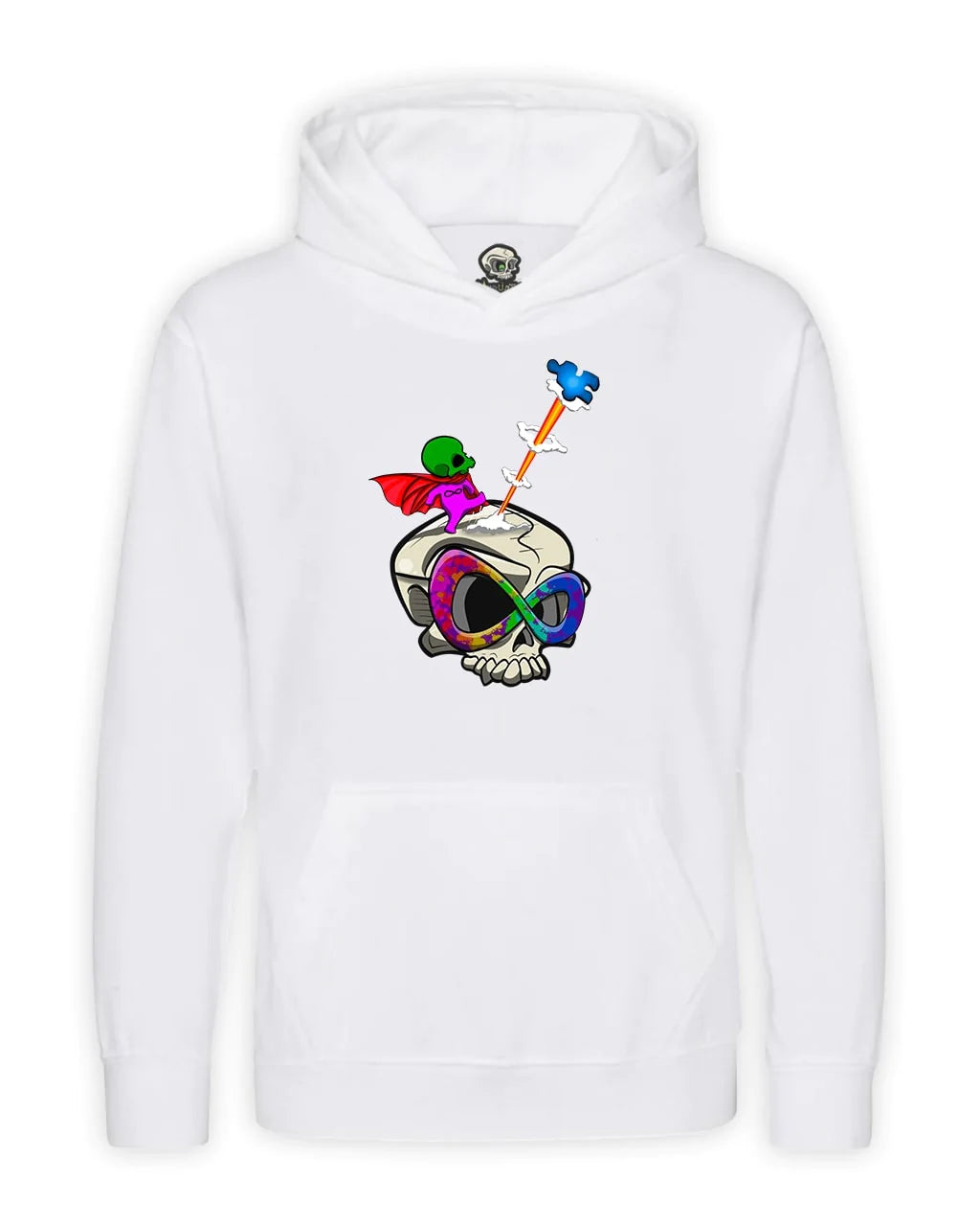 Kids Autism Skull Mental Health Awareness Hoodie By Unsubtle Skulls