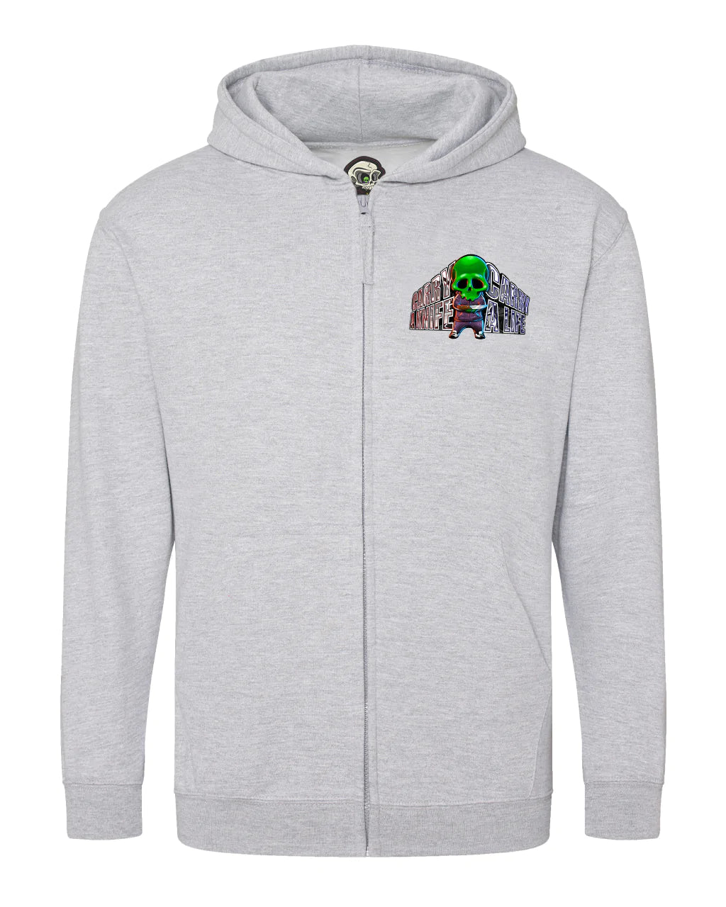 Kids Knife Crime A-Wear Mental Health Awareness Full Zip Hood By Unsubtle Skulls