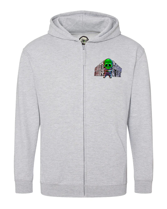Kids Knife Crime A-Wear Mental Health Awareness Full Zip Hood By Unsubtle Skulls