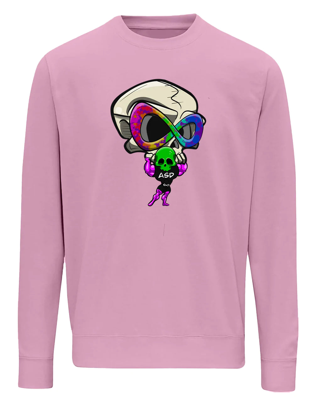 Pink ASD Mental Health Awareness Sweater By Unsubtle Skulls