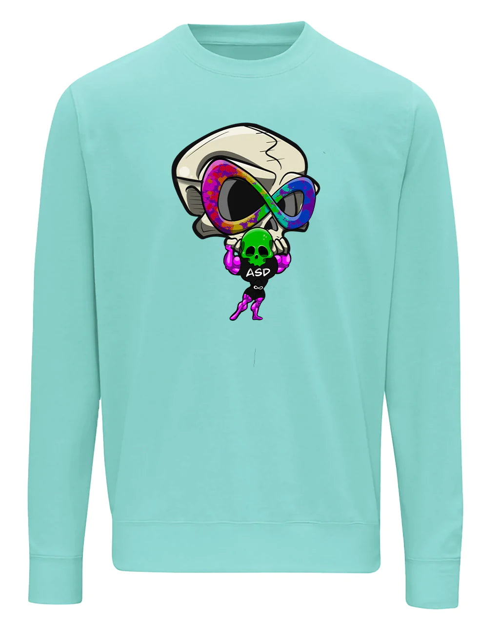 Peppermint ASD Mental Health Awareness Sweater By Unsubtle Skulls