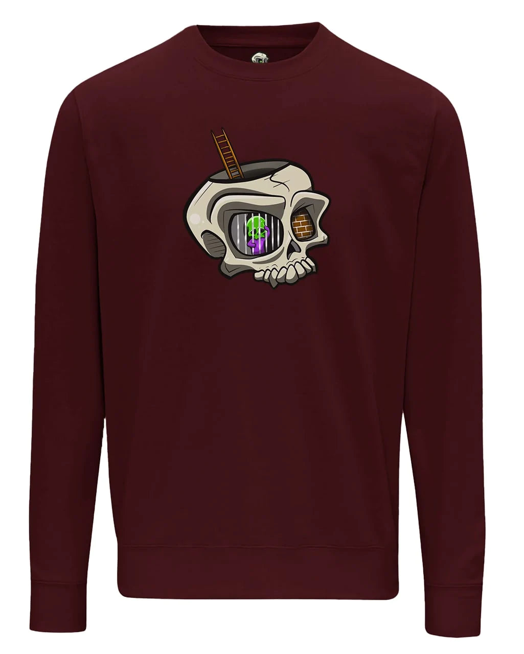 Burgundy Anxiety Mental Health Awareness Sweater By Unsubtle Skulls