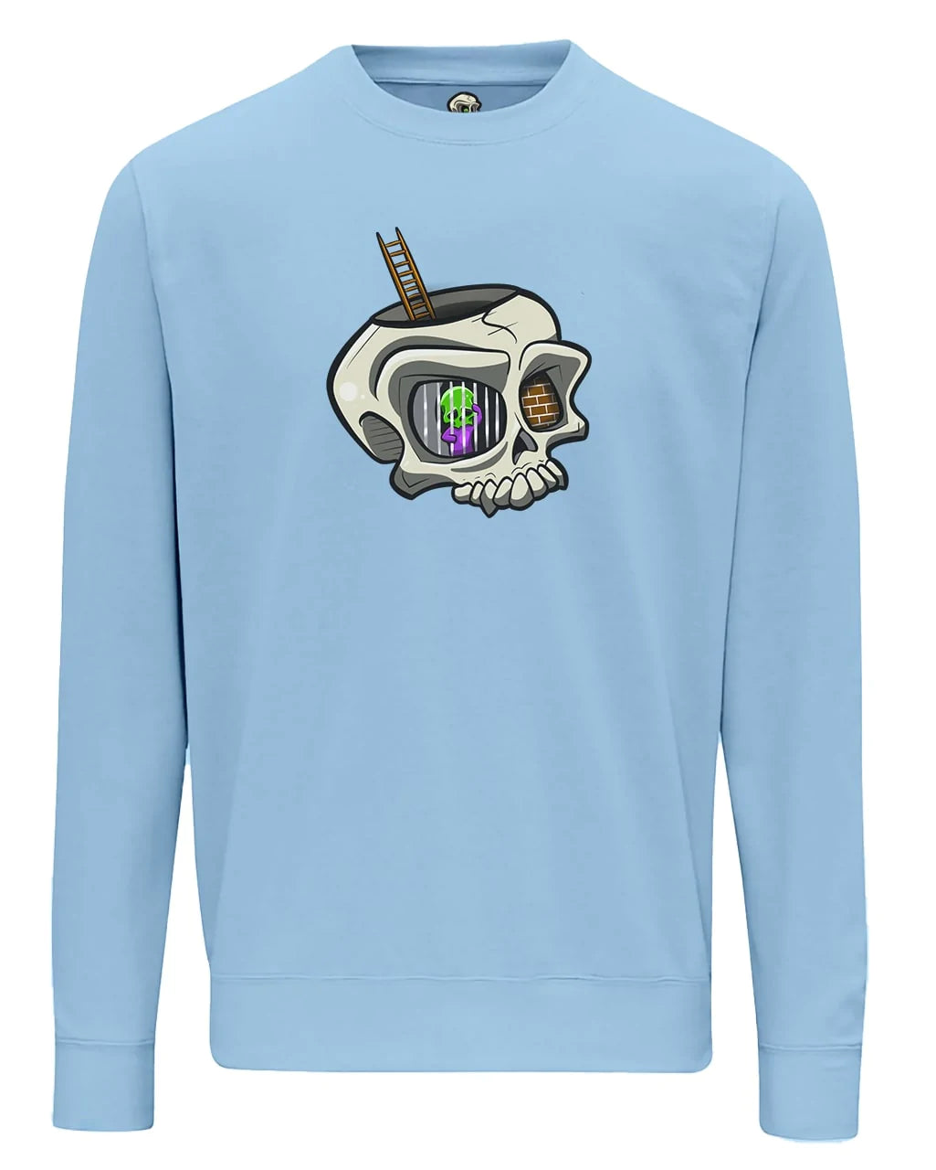 Sky Blue Anxiety Mental Health Awareness Sweater By Unsubtle Skulls
