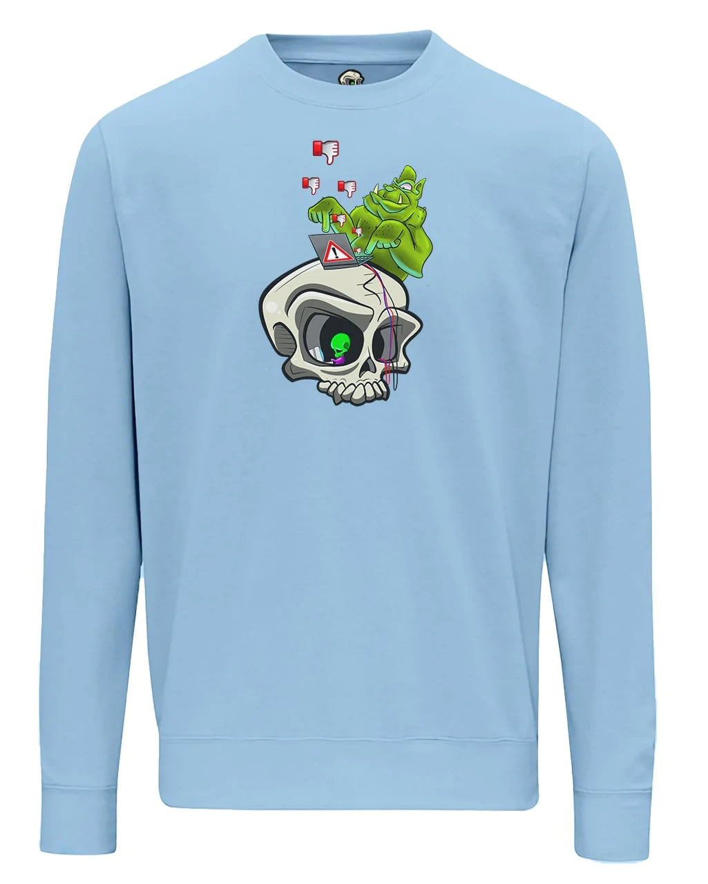 Sky Blue Internet Troll Cyberbullying Awareness Sweater By Unsubtle Skulls