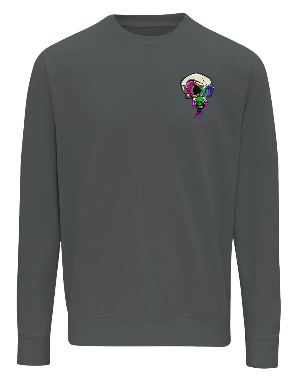 Solid Grey ASD Mental Health Awareness Sweater By Unsubtle Skulls