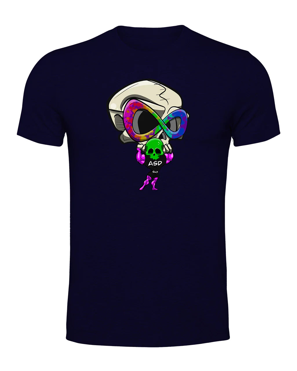Navy ASD Mental Health Awareness T-Shirt By Unsubtle Skulls