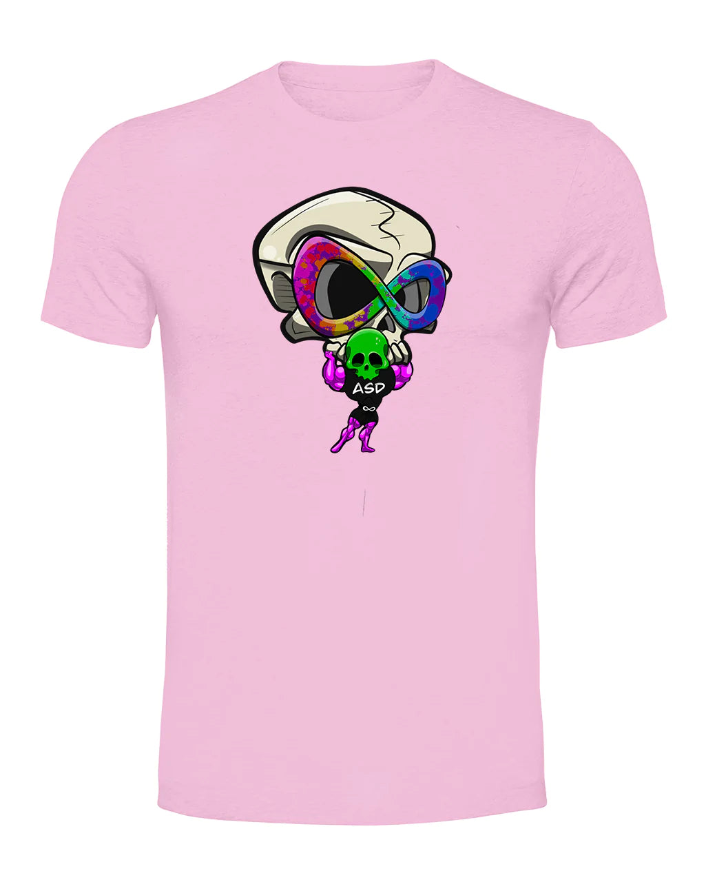 Pink ASD Mental Health Awareness T-Shirt By Unsubtle Skulls
