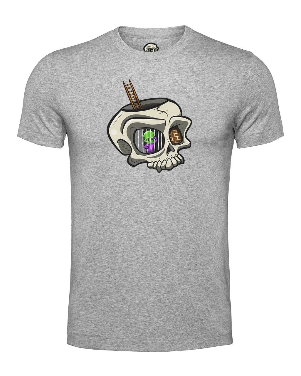 Heather Grey Anxiety Mental Health Awareness T-Shirt By Unsubtle Skulls
