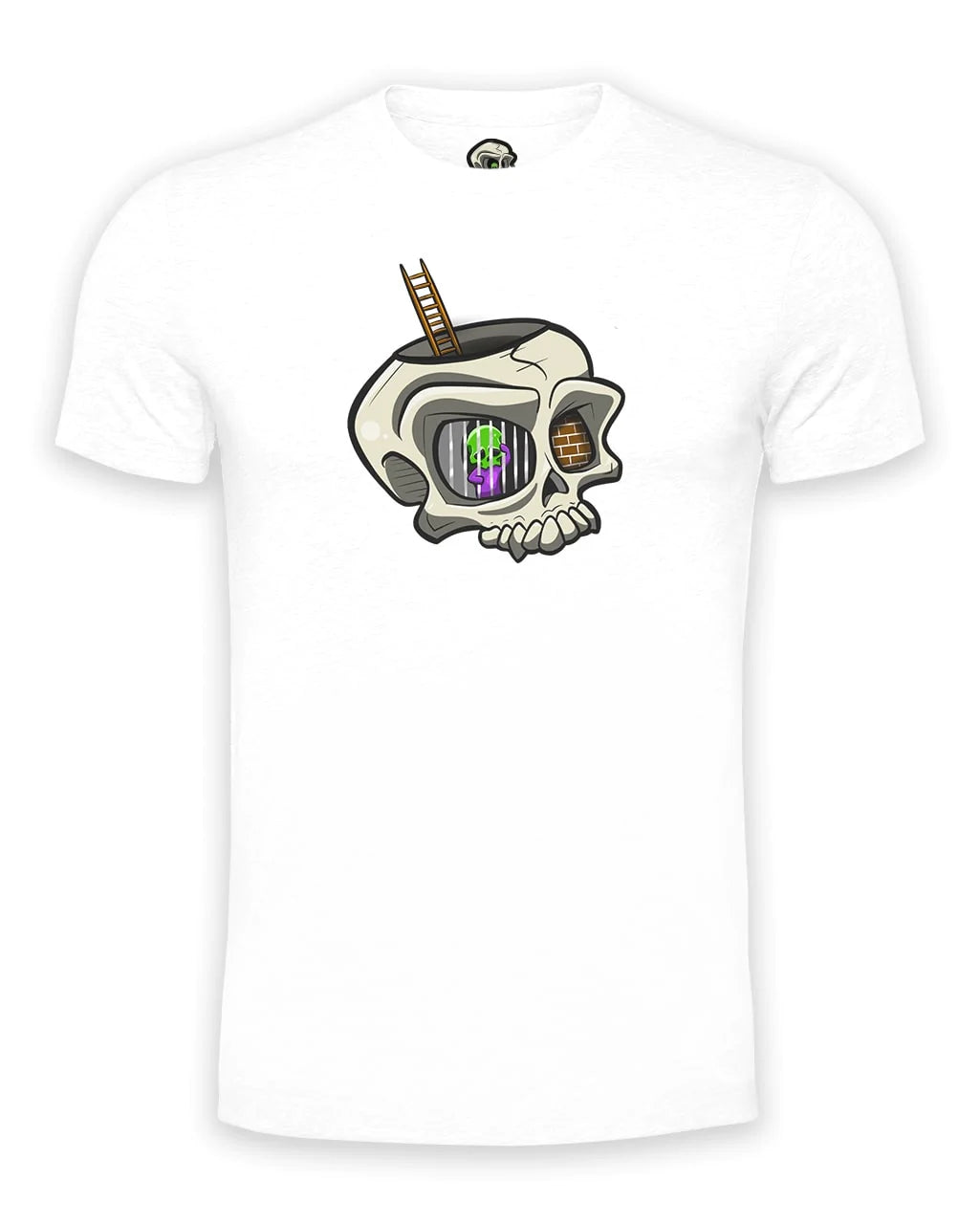 White Anxiety Mental Health Awareness T-Shirt By Unsubtle Skulls