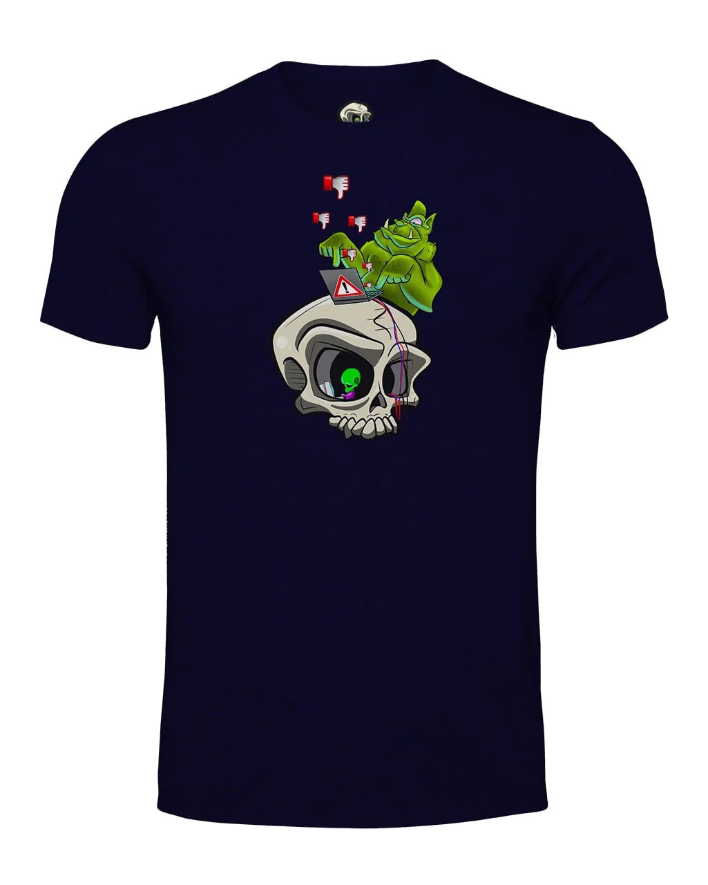 Navy Internet Troll Cyberbullying Awareness T-Shirt By Unsubtle Skulls