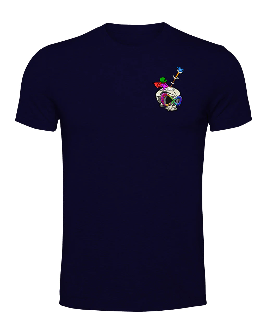 Navy Autism Skull Mental Health Awareness T-Shirt By Unsubtle Skulls