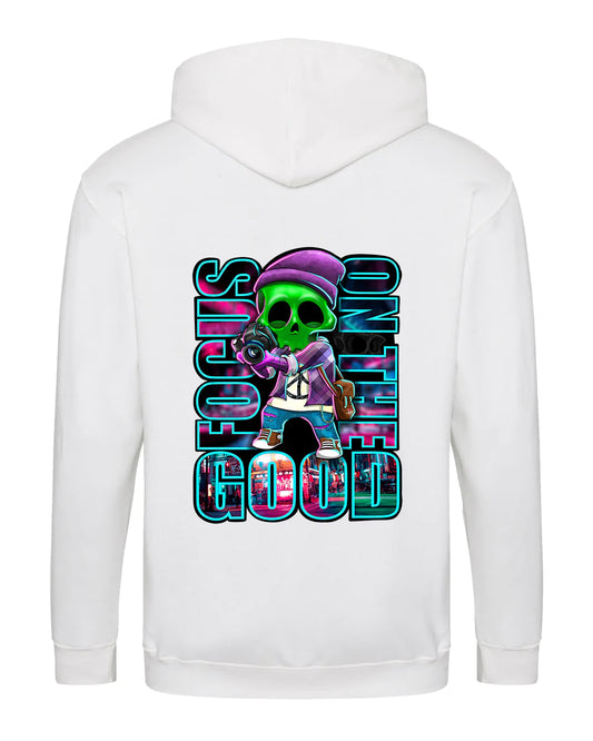 Focus On The Good Full Zip Hoodie By Unsubtle Skulls