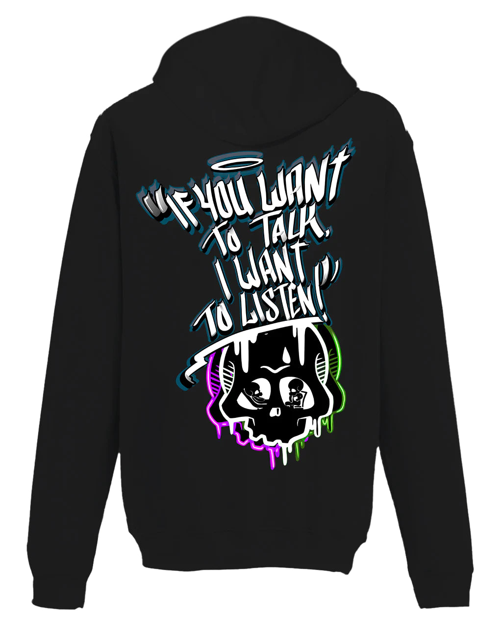 I Want To Listen Street A-Wear Hoodie / Mental Health Awareness By Unsubtle Skulls