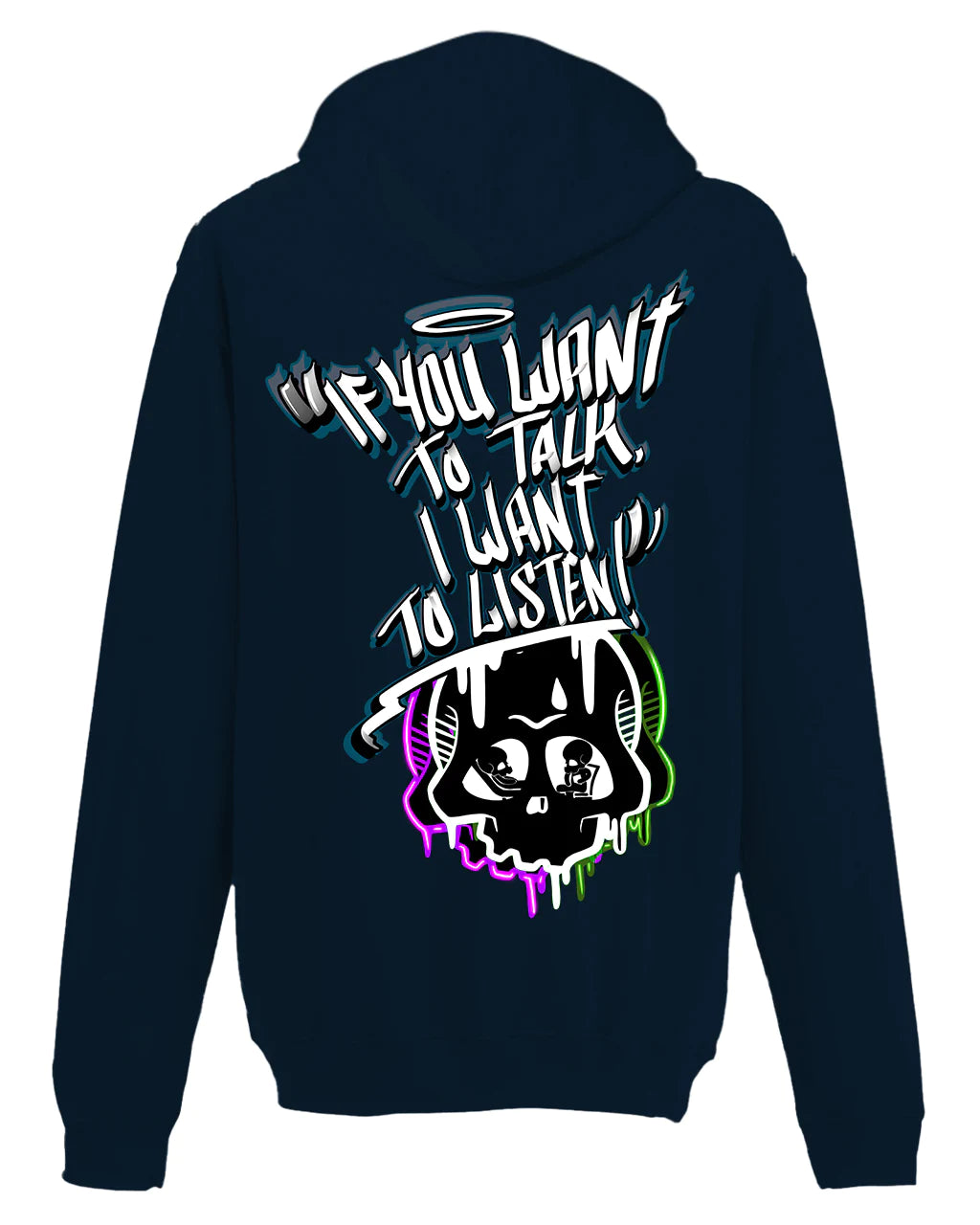 I Want To Listen Street A-Wear Hoodie / Mental Health Awareness By Unsubtle Skulls