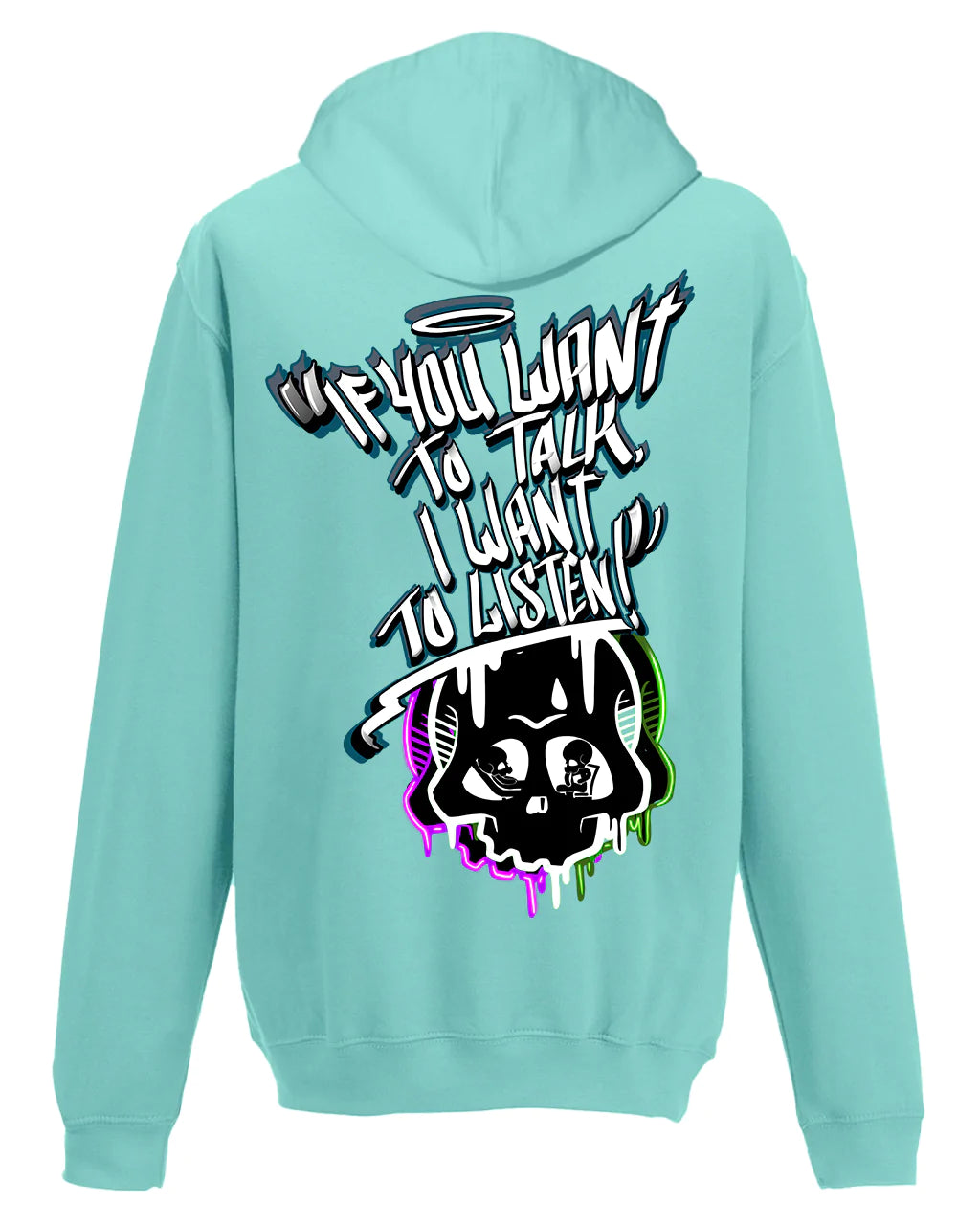 I Want To Listen Street A-Wear Hoodie / Mental Health Awareness By Unsubtle Skulls