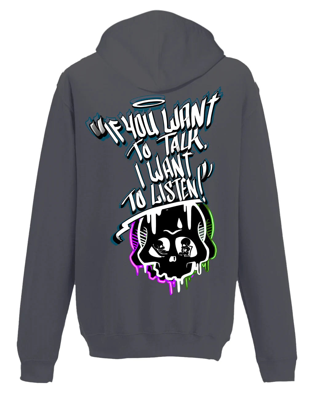 I Want To Listen Street A-Wear Hoodie / Mental Health Awareness By Unsubtle Skulls