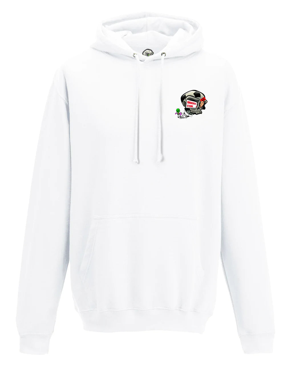 White Anti Racism Awareness Hoodie By Unsubtle Skulls