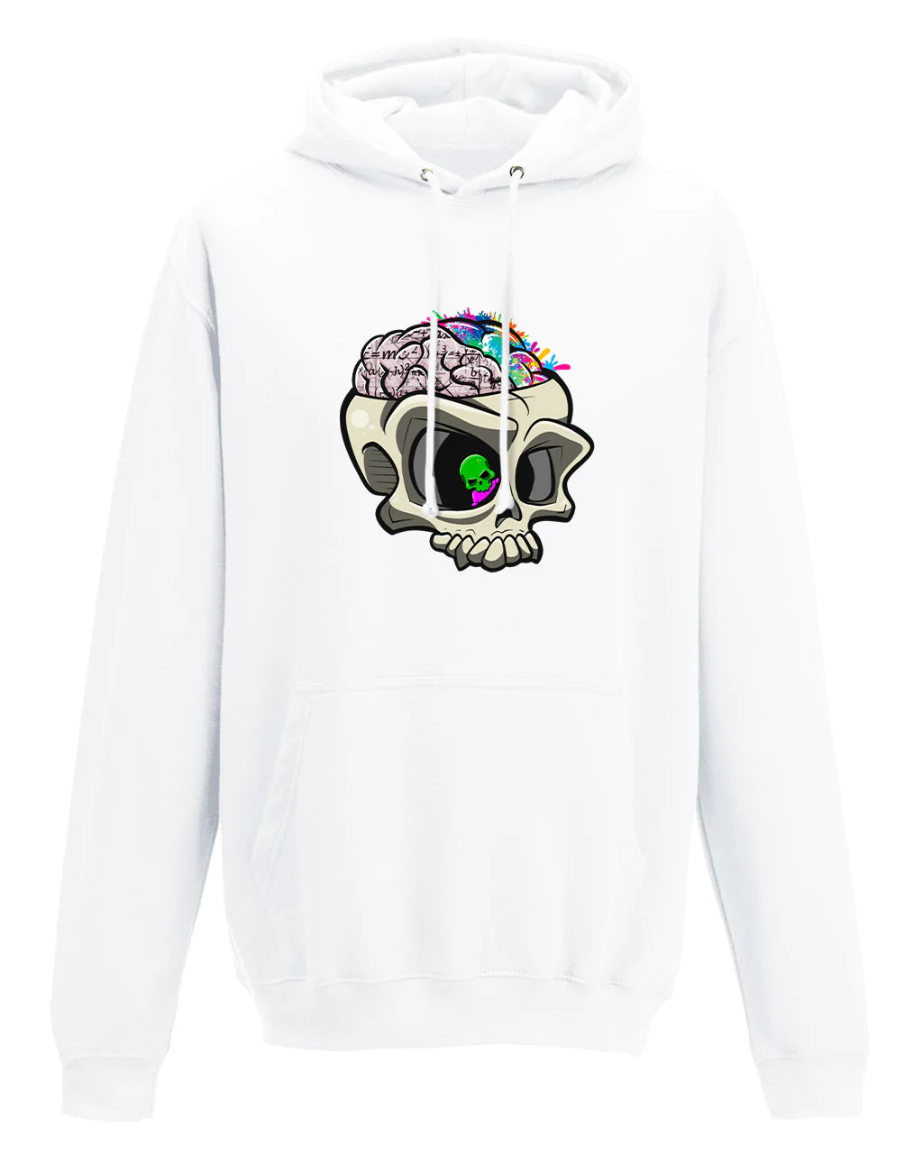 White ADHD Mental Health Awareness Hoodie By Unsubtle Skulls