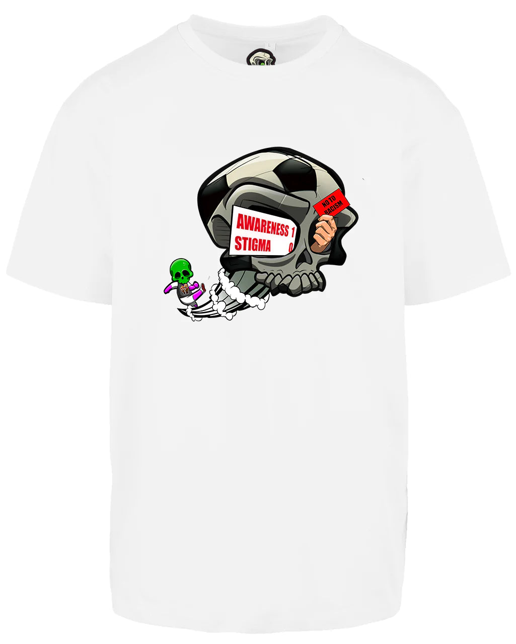 Football Skull Awareness 1 Stigma 0 Oversized T-Shirt / Mental Health Awareness