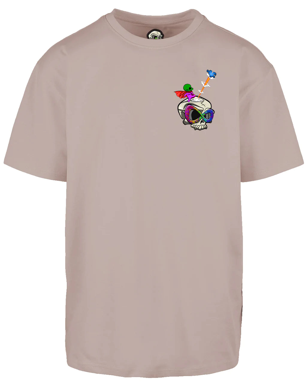 Autism Skull Left Breast Oversized T-Shirt