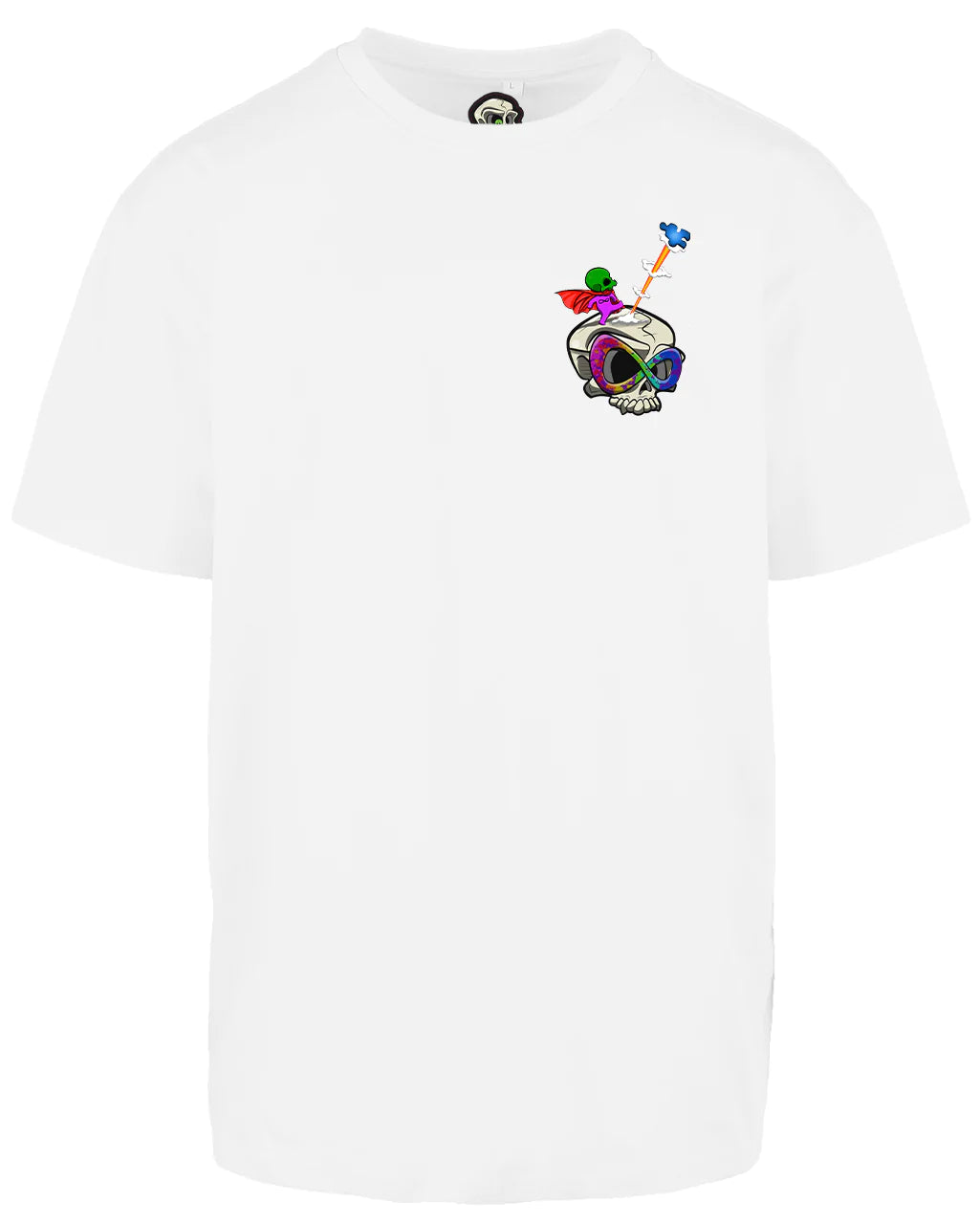 Autism Skull Left Breast Oversized T-Shirt