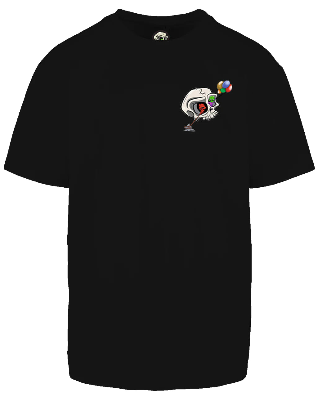 Bipolar Skull Left Breast Oversized T-Shirt