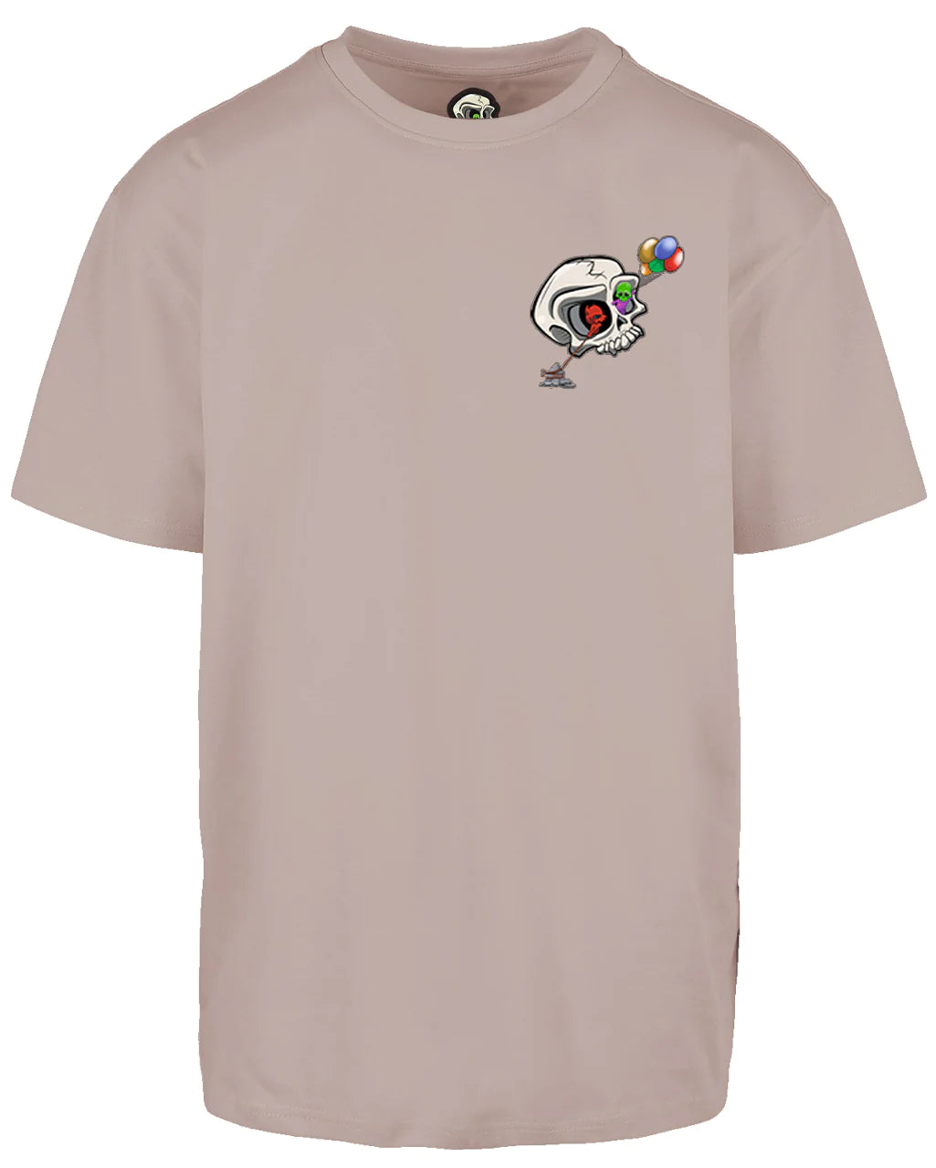 Bipolar Skull Left Breast Oversized T-Shirt