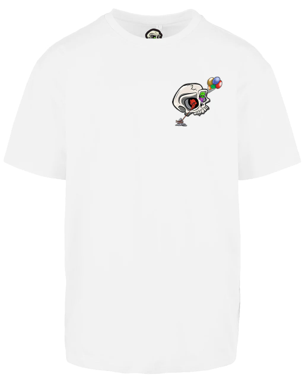 Bipolar Skull Left Breast Oversized T-Shirt